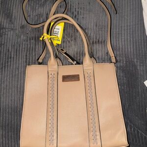 Wrangler Taupe Braided-Trim Tote